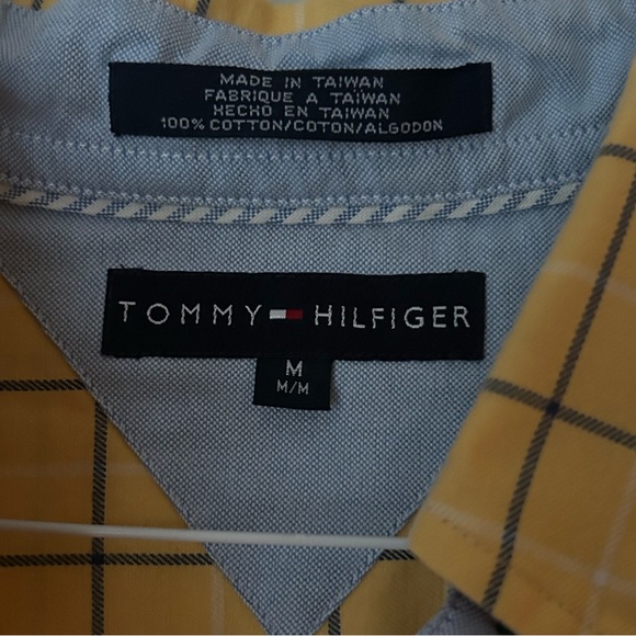 Tommy Hilfiger Men's Long Sleeved Yellow Striped Shirt Size M - Picture 3 of 7